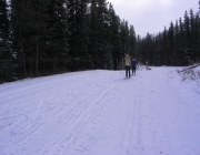 Skiing on Moraine Lake Road. Nov 2, 2009