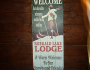 This is the sign which will greet you at Emerald Lake Lodge