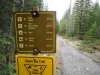 Trailmarker at the Banff boundary. The actual distance from here to the Banff trailhead is 18K