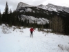 The first kilometre of the trail to the Banff boundary is never trackset. You will usually find a skier-set track.