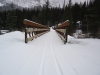 My first tracks on the new Spray river bridge at 10K