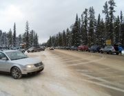Another busy day at Moraine Lake road
