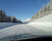 Spray lakes road was in excellent winter driving condition