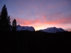 I watched a beautiful sunset as I skied along Moraine