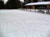 A few cm of fresh snow at Pocaterra hut