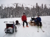 These skiers were heading for an overnighter to Elk Lakes cabin. Take note of the skis.
