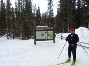 Switching over to skate skis at Healy creek, ready for the final 10.8K