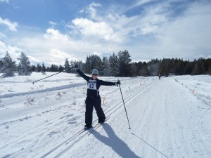Heather finishes the 17.5K classic in the Cypress Hills loppet