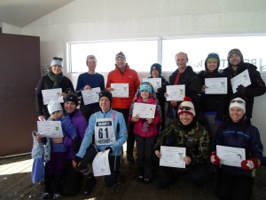 Top finishers in the first annual Cypress Hills loppet