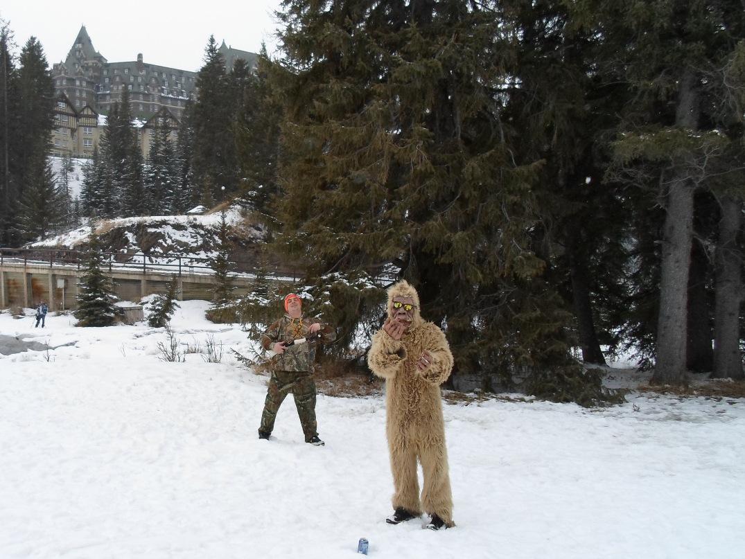 This creature was lurking near the ski trail as I neared the Banff Springs Hotel