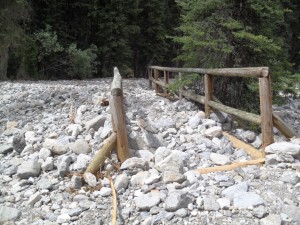 The old Lost Horse creek bridge is now the bridge to nowhere