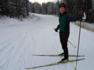 Collin from Lac Des Arcs was exploring a natural-snow trail
