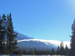 The cloud as it shapes itself over the Kananaskis fire lookout