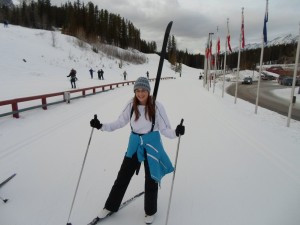 Sarah had to ski the final 2k to the daylodge on one ski because of a defective binding