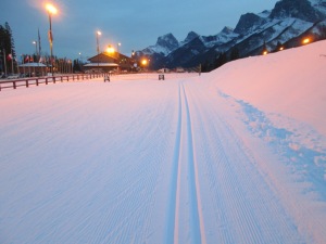 The snow conditions are excellent at the Canmore Nordic Centre