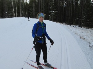 Lynn was having good results with her grip wax at Canmore Nordic Centre