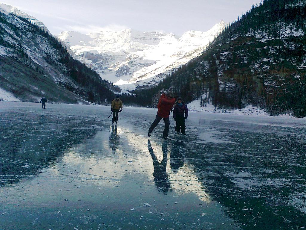 Skating on a famous lake. Photo by Chuck O'Callaghan