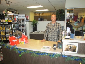 Claude at Kananaskis Outfitters where you can rent skis