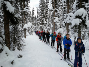 Young kids discovering the love of xc skiing. This photo  was taken last week by John McI on Fairview(see trip reports for more details)