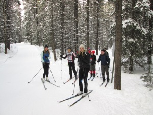 Most of the junctions were busy with eager skiers deciding on their next trail