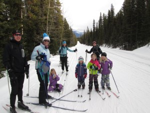 Many families were skiing on the Great Divide