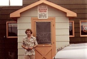 SkierBob in 1977 at the Alborn, MN, tavern(near Duluth)