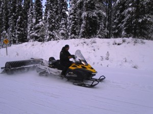 Roll-packing on Moraine Lake road