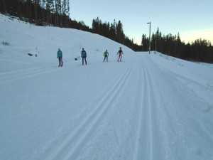 Despite warmer temperatures, the snow did not deteriorate at Canmore Nordic centre