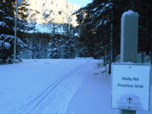 The trail which leads to Rolly road practice grid