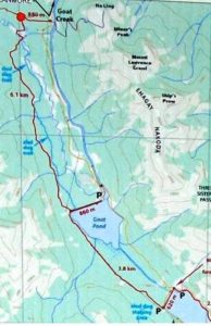 The portion of the High Rockies trail covered in this report. Map courtesy of Tony Daffern