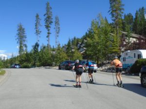 Rollerskiers on the streets of Canmore