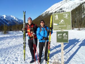 Skier Bob and Chip at the Goat Creek trailhead