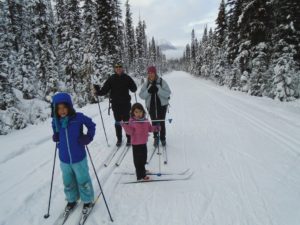 The Mock family from Canmore were enjoying the excellent conditions on the Great Divide