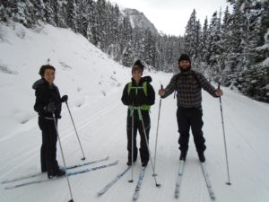 Jessica, Samantha, and James from Seattle. This was their first time on skis. 