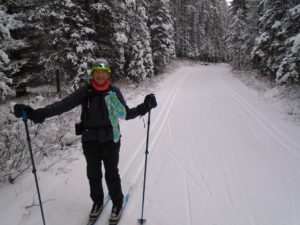 Helen read had already been to the top of Elk Pass when I met her about 200 metres into my ski