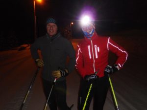 Ian and Reid were enjoying the skate skiing at Canmore Nordic Centre