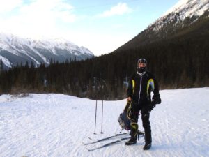 Chuck had skied from Banff and was getting set to ski all the way back(total 38K)