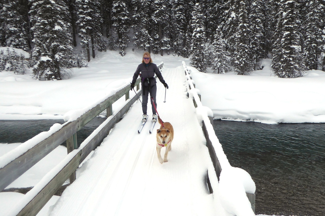 Kazzy and Chris on the Bow River Loop at Lake Louise